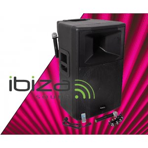 Ibiza Sound - Kolumna aktywna 18" 1000W, BT, FM, 2X MIC VHF